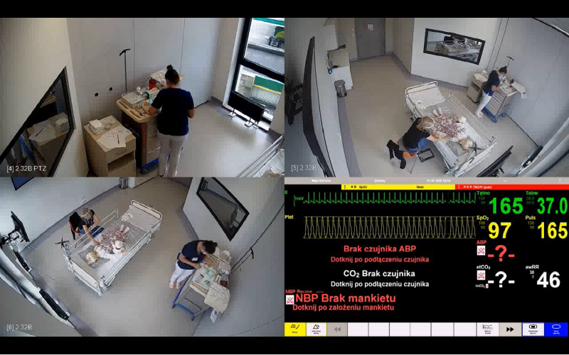 Widok z czterech kamer
