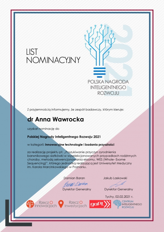 List nominacyjny - dr Anna Wawrocka