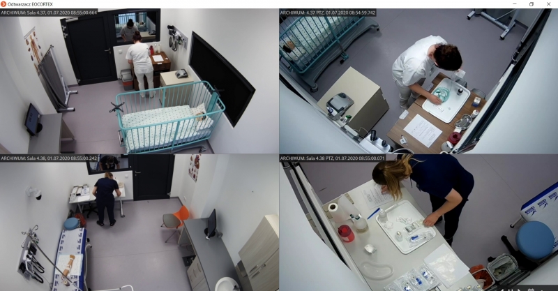 Widok z czterech kamer