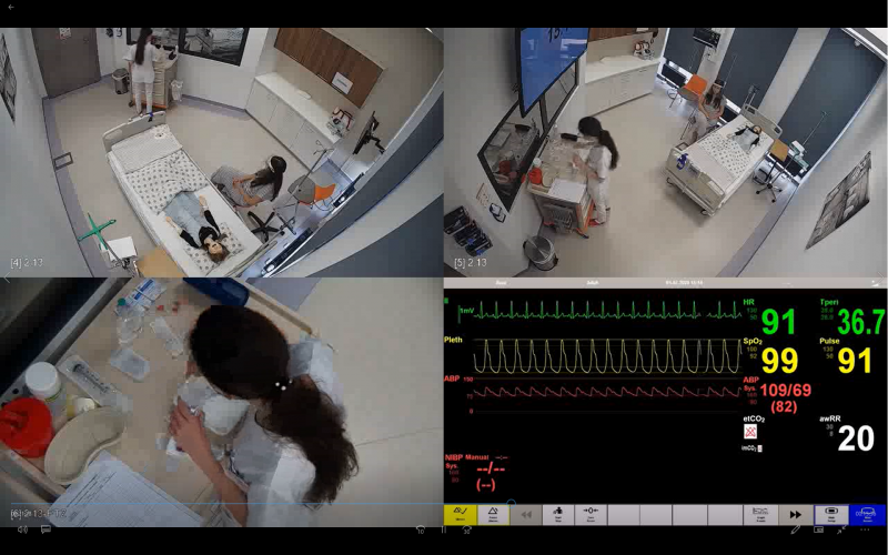 Widok z czterech kamer